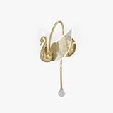 Swan Modern Gold Plug in Wall Lights