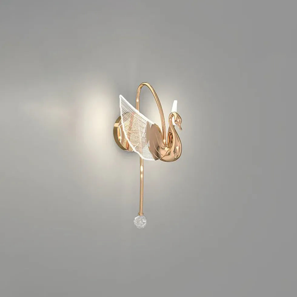 Swan Modern Gold Plug in Wall Lights