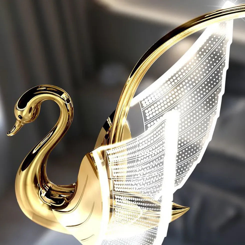 Swan Modern Gold Plug in Wall Lights