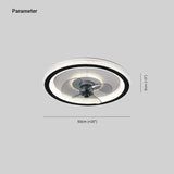 Simple Round Black Ceiling Light with Fan