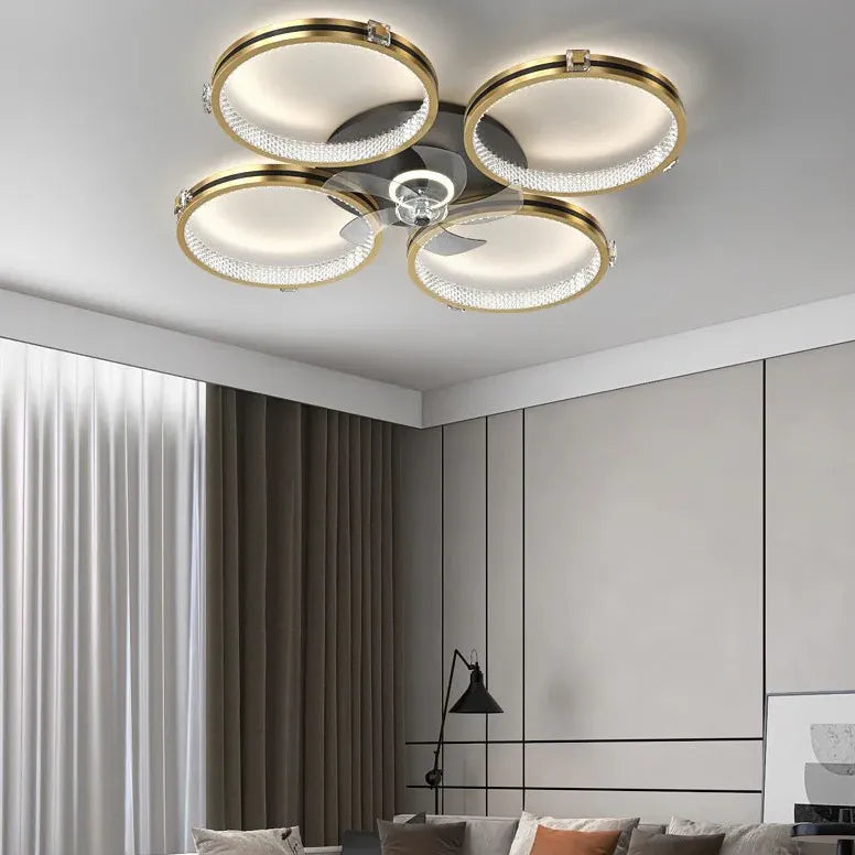 Four Ring Ceiling Fan with Light