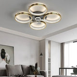 Four Ring Ceiling Fan with Light