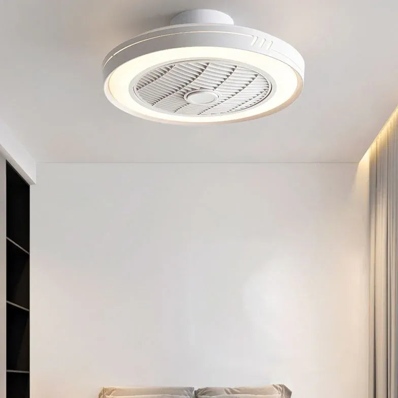 Ring-Shaped Minimalist Bedroom Ceiling Fan Light