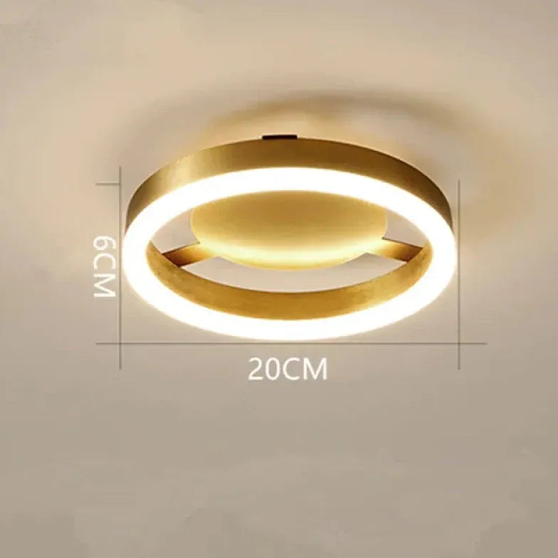 Golden Circular LED Hallway Ceiling Light