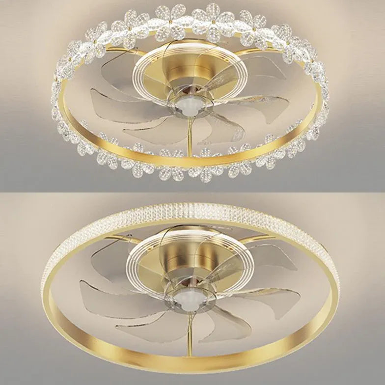 Floral Decor Bedroom Ceiling Fan Light