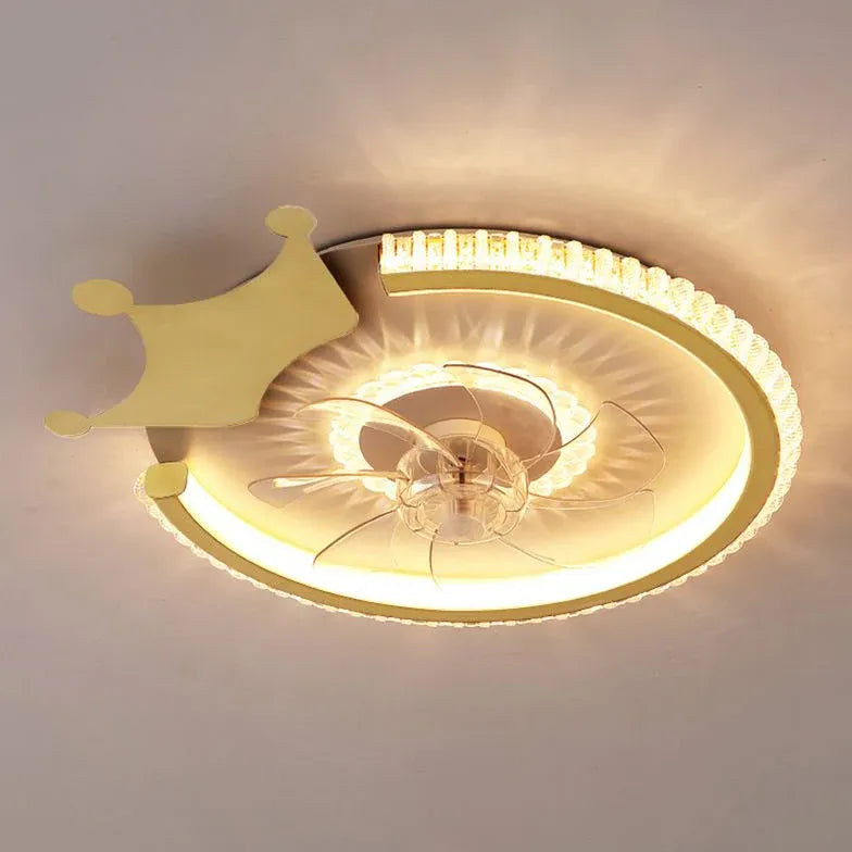 Round Ceiling Fan for Bedroom Pendant Light