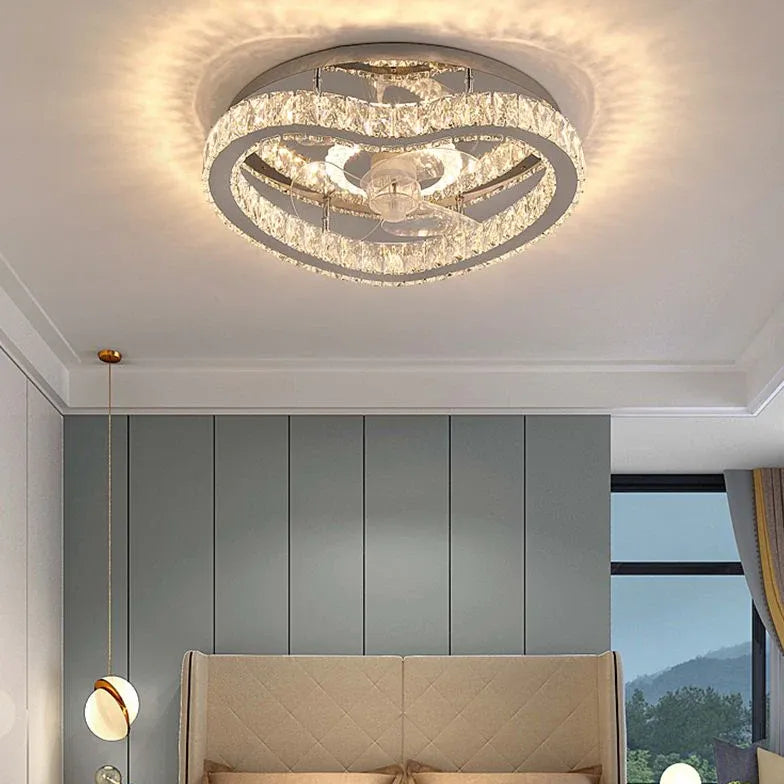 Round Ceiling Fan for Bedroom Pendant Light