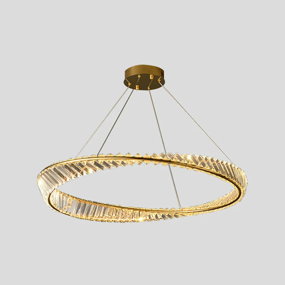 Wavy Round Ring Modern Crystal Pendant Light