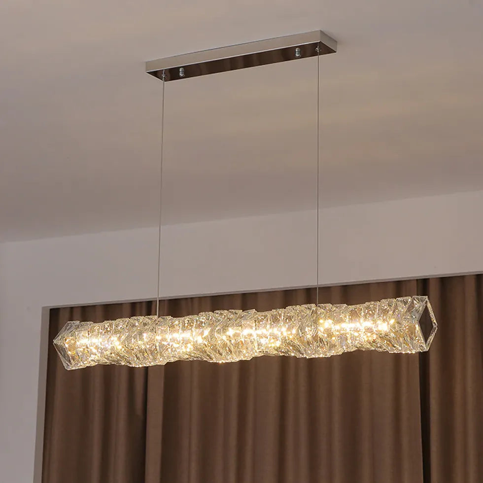 Crystal Linear Kitchen Pendant Light