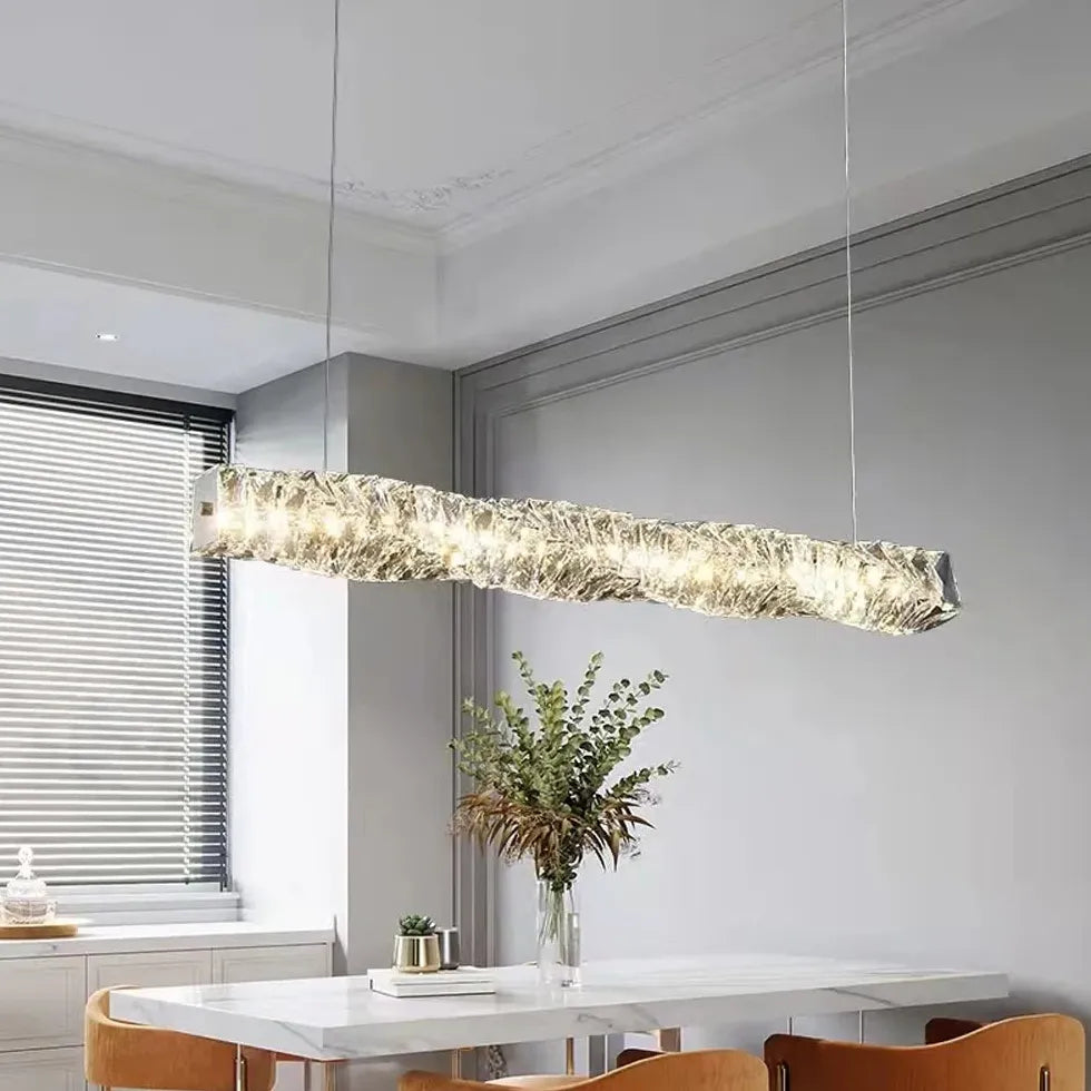 Crystal Linear Kitchen Pendant Light