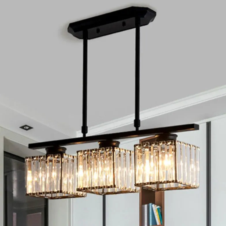 Three-Head Cube Crystal Modern Pendant Light