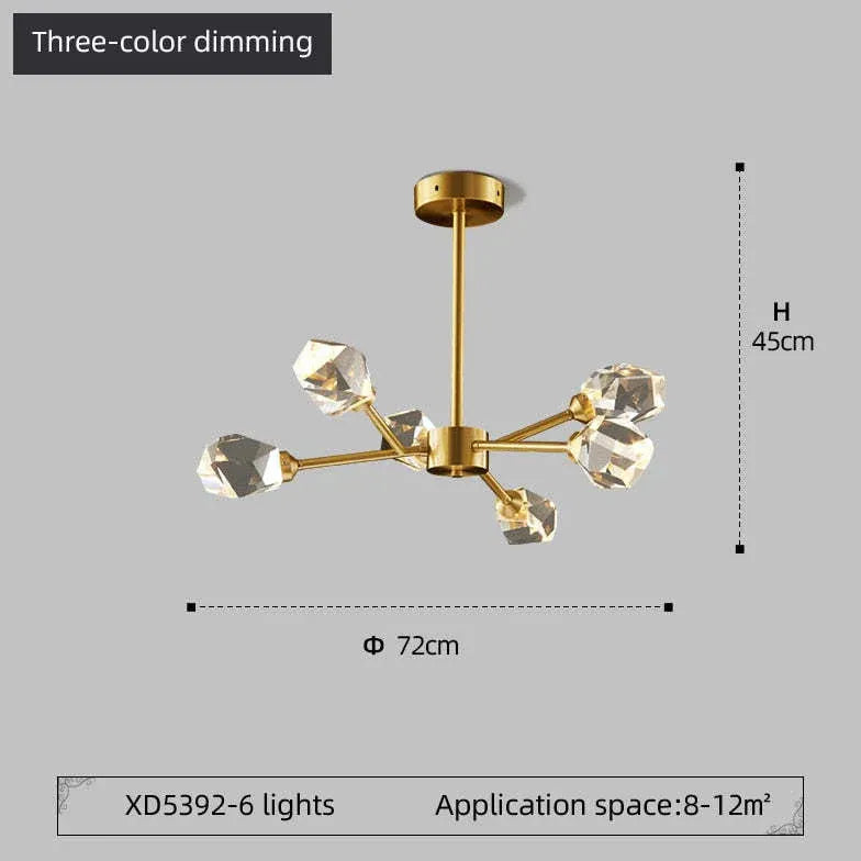 Cut Crystal Gold Modern Chandelier