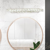 Silver Crystal Linear Bathroom Mirror Lights