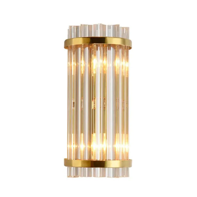 Gold Columnar Crystal Bedroom Wall Lights