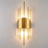 Gold Columnar Crystal Bedroom Wall Lights