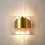 Gold Columnar Crystal Bedroom Wall Lights