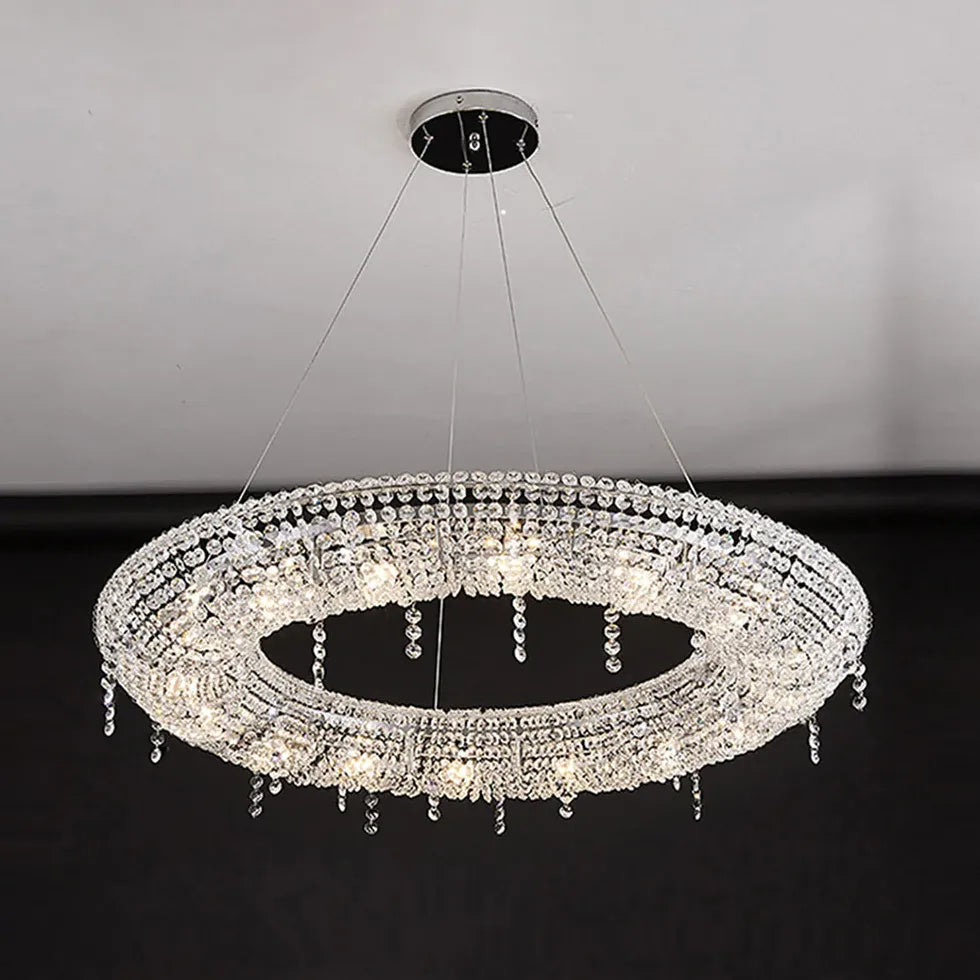 Circular Crystal Living Room Pendant Light