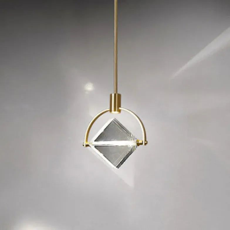 Metal Frame Round Crystal Pendant Light