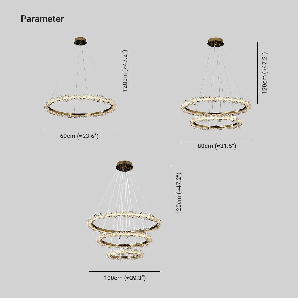 Ring Crystal Bead Modern Pendant Light