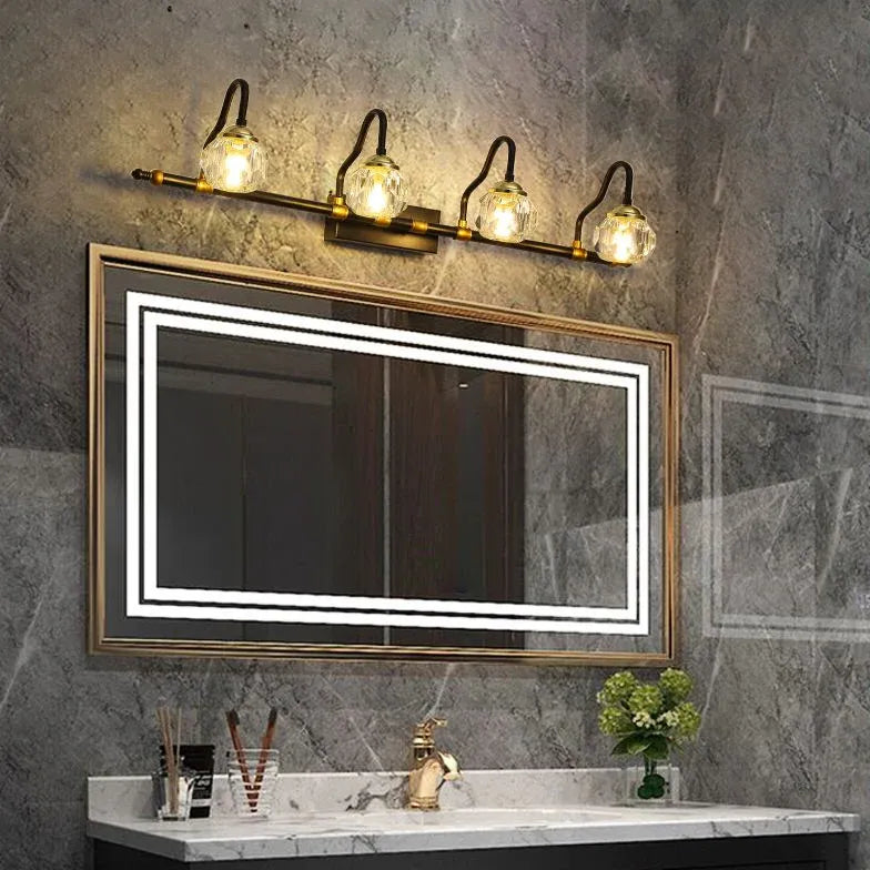 Black Crystal Vintage Bathroom Wall Lights