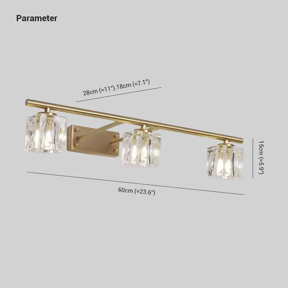 Gold Crystal Multi Arm Bathroom Wall Lights