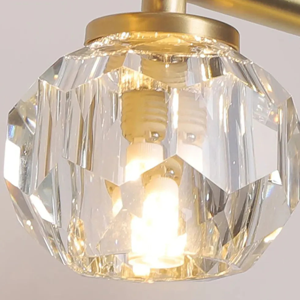 Gold Crystal Multi Arm Bathroom Wall Lights