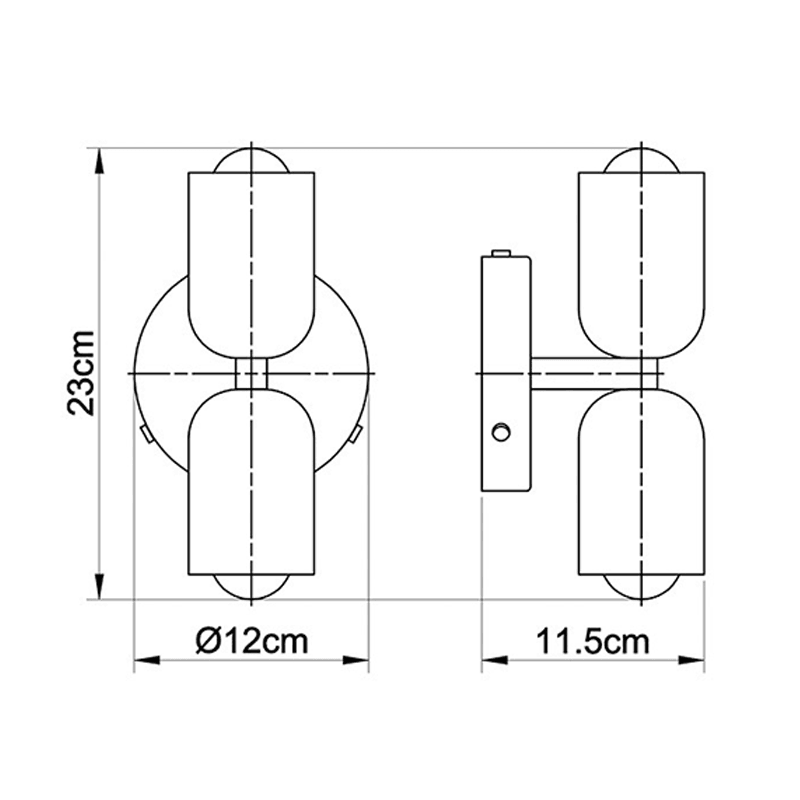 Cream Double Glass Inside Wall Lights