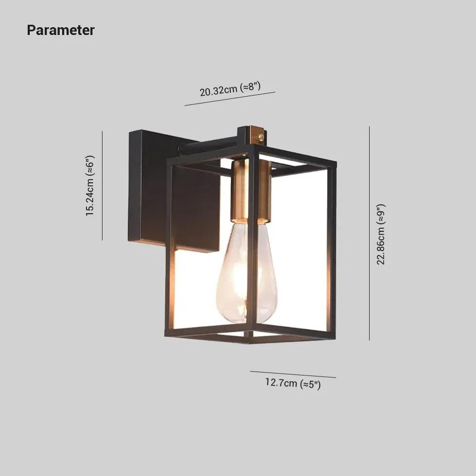 Lantern Black Industrial Bathroom Wall Lights - Clowas