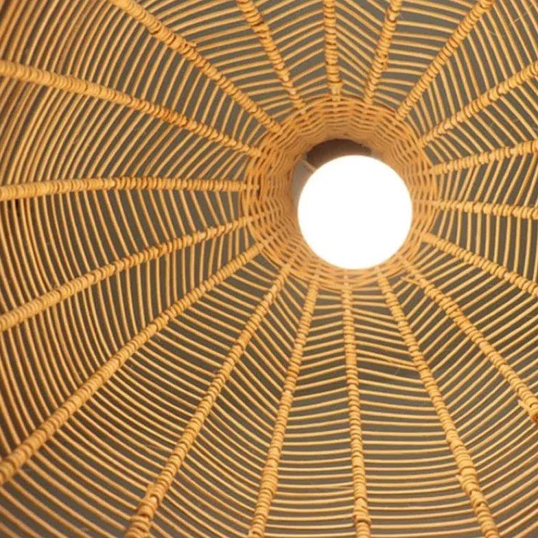 Wabi-Sabi Dark Rattan Pendant Light for Bedroom