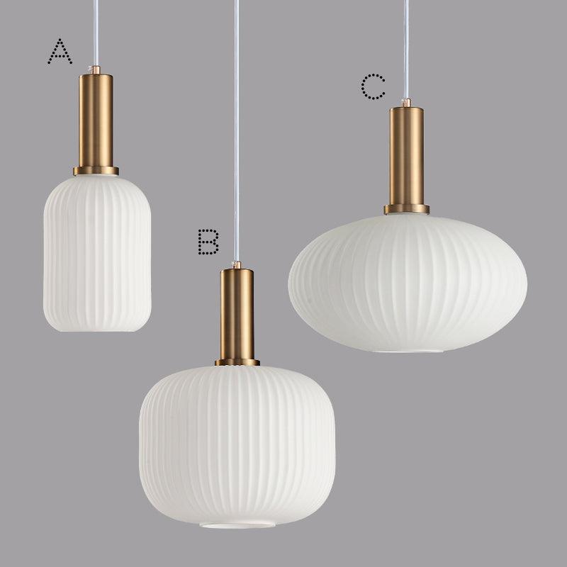 Nordic Striped Gold Glass Pendant Lighting