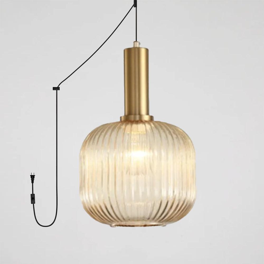 Nordic Striped Gold Glass Pendant Lighting