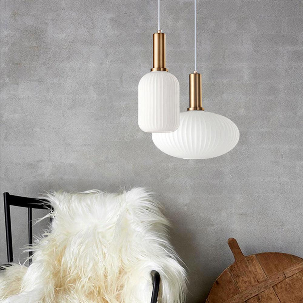 Nordic Striped Gold Glass Pendant Lighting