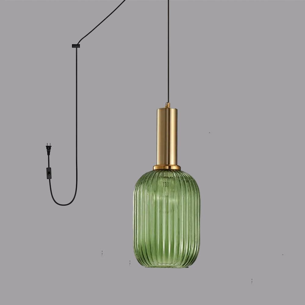 Nordic Striped Gold Glass Pendant Lighting