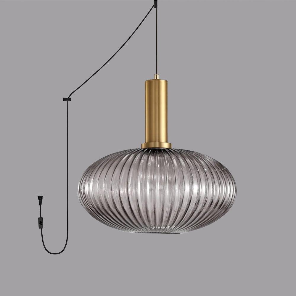 Nordic Striped Gold Glass Pendant Lighting