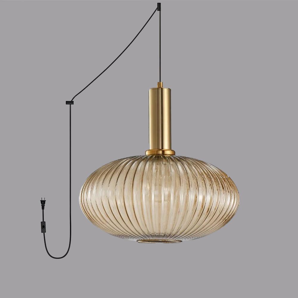 Nordic Striped Gold Glass Pendant Lighting
