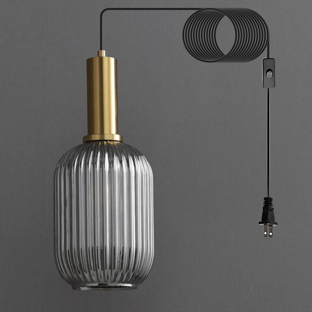 Nordic Striped Gold Glass Pendant Lighting