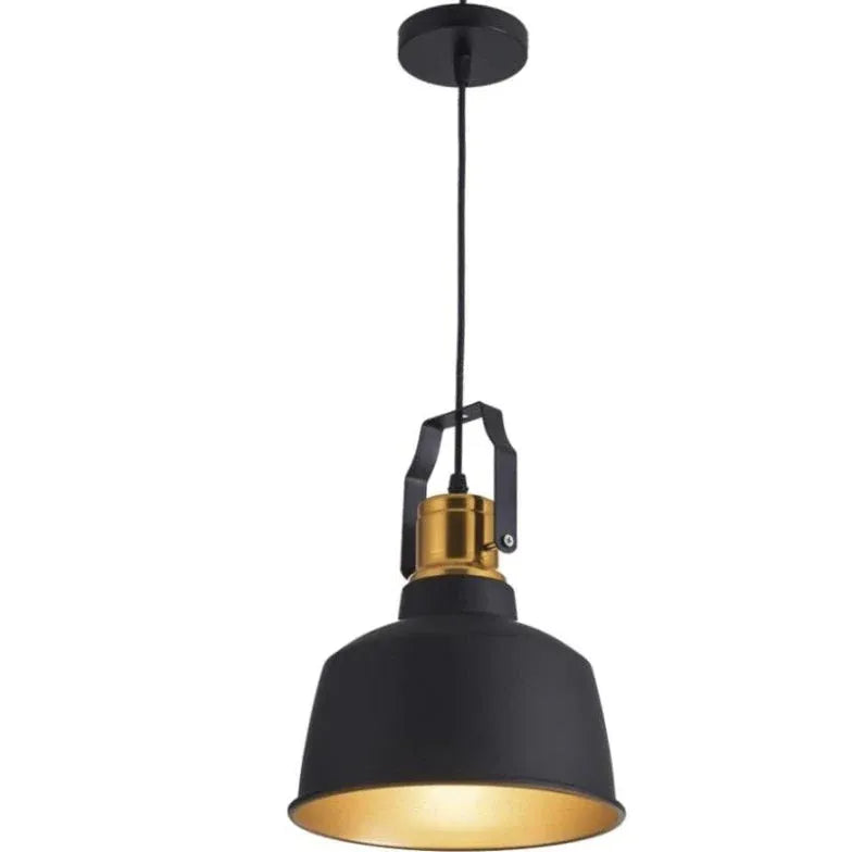 Black & Gold Single Head Industrial Pendant Light