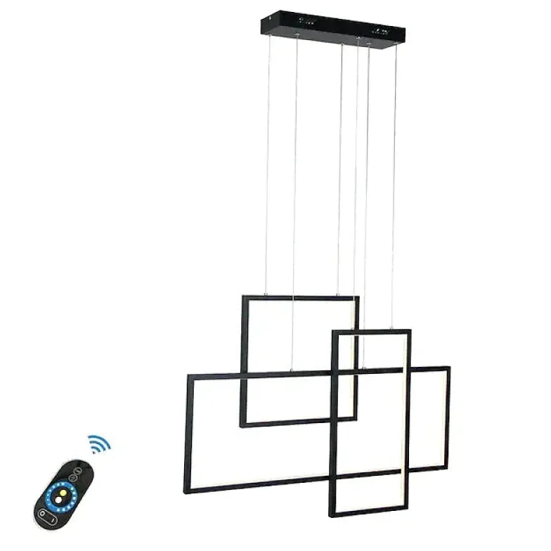 Multiple Rectangular Black Minimalist Pendant Lights