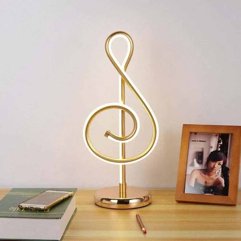 Golden Musical Note Creative Table Lamp