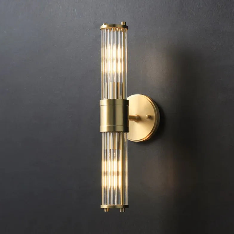 Brushed Brass Wall Light Glass