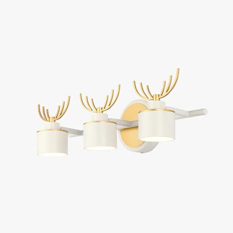 Gold Antler White Lampshade Bathroom Wall Lights