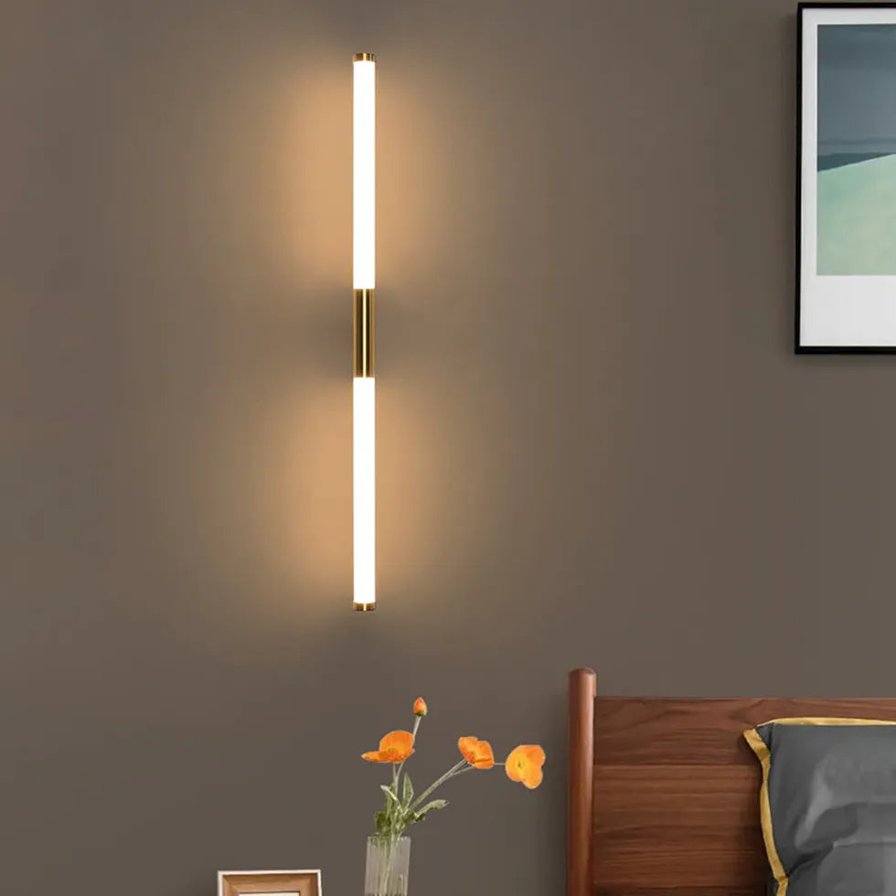 Vertical LED Gold Bedroom Wall Lights