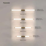 Vertical LED Gold Bedroom Wall Lights