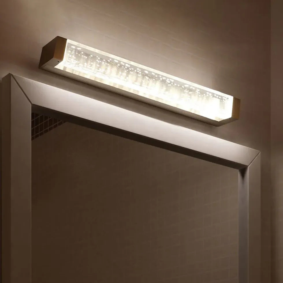 Rectangular White Crystal Led Bathroom Wall Lights