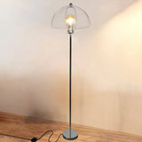 Umbrella-Shaped Transparent Retro Glass Floor Lamp