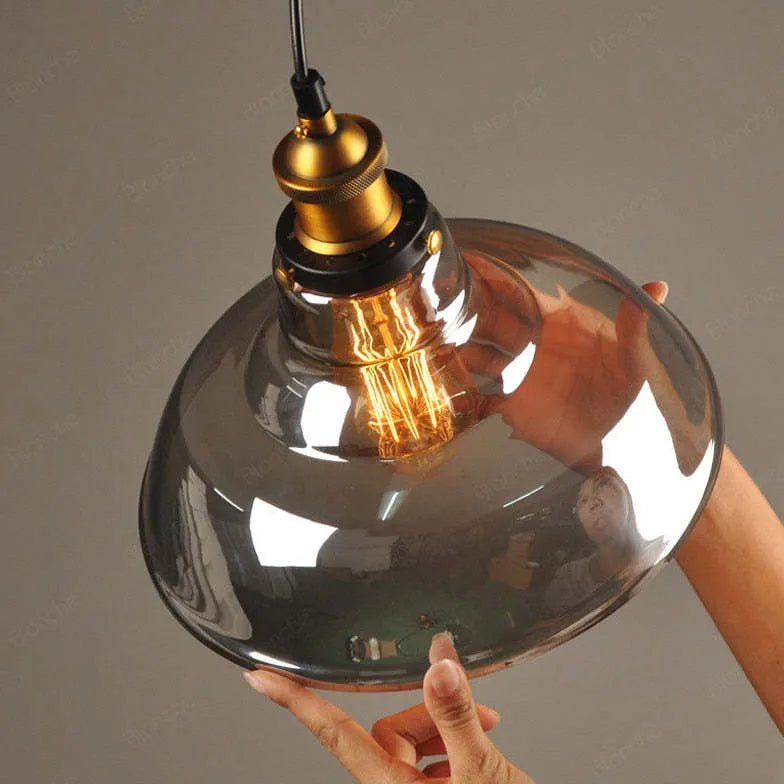 light clear amber smoke pendant light