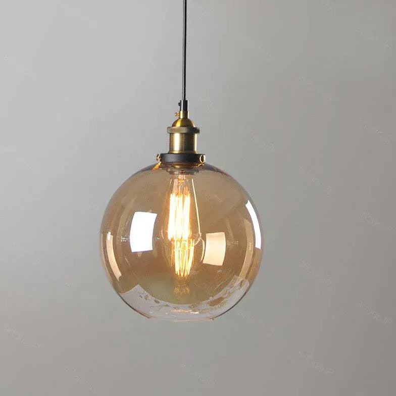 light clear amber smoke pendant light