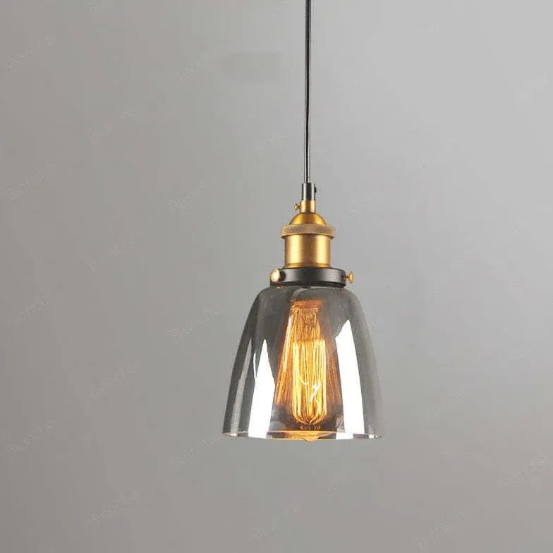 light clear amber smoke pendant light