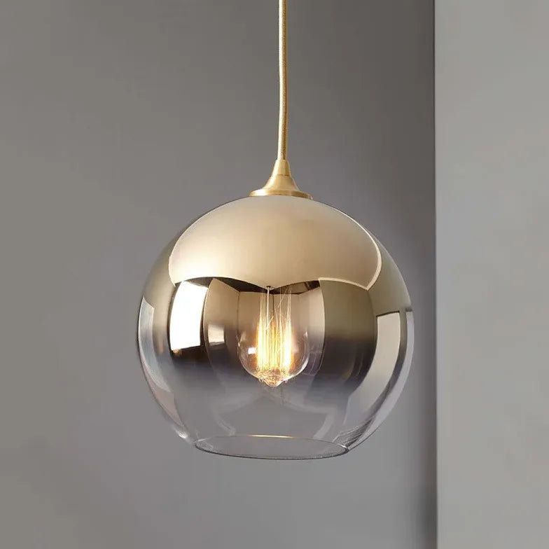 Single Head Metal Sphere Modern Pendant Light