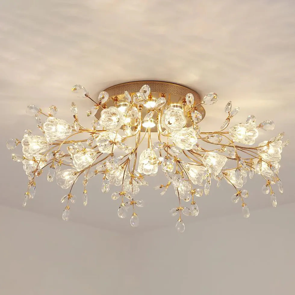 Crystal Flower Modern Luxurious Ceiling Light